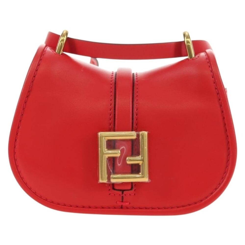 Fendi Leather C'mon Small Shoulder Bag Red
